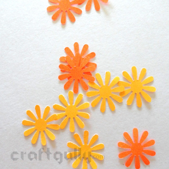 Paper Flowers - Small in Neon Orange and Yellow
