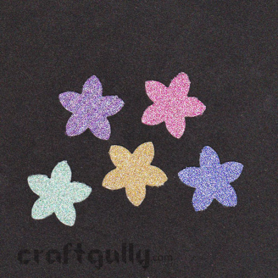 Glittery Flowers on Vinyl Sticker Glittery Flowers on Vinyl Sticker