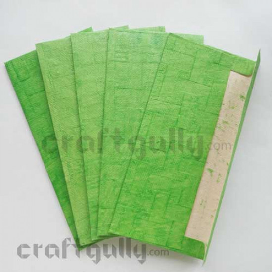 Shagun Envelopes - Handmade Texture - Light Green - Pack of 5