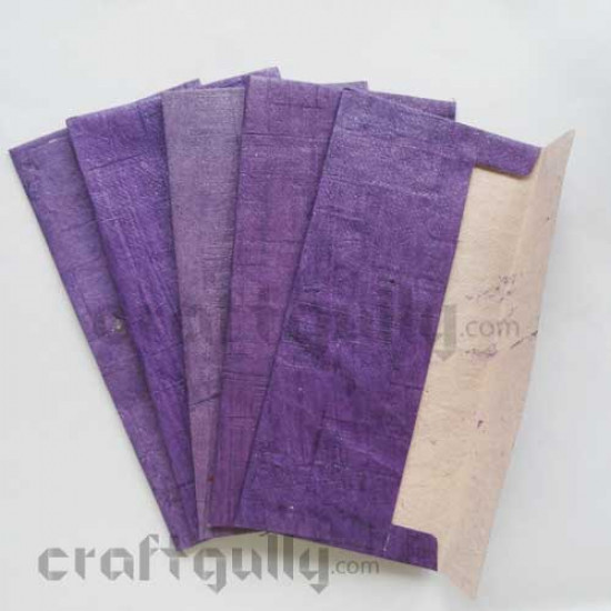 Shagun Envelopes - Handmade Texture - Purple - Pack of 5