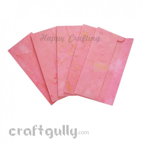 Shagun Envelopes - Handmade Texture - Pink With Golden