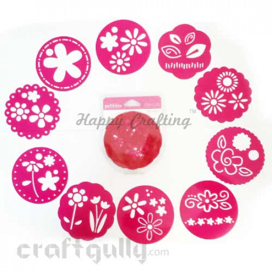 Pebbles Stencils - PVC - Flowers - Pack of 10