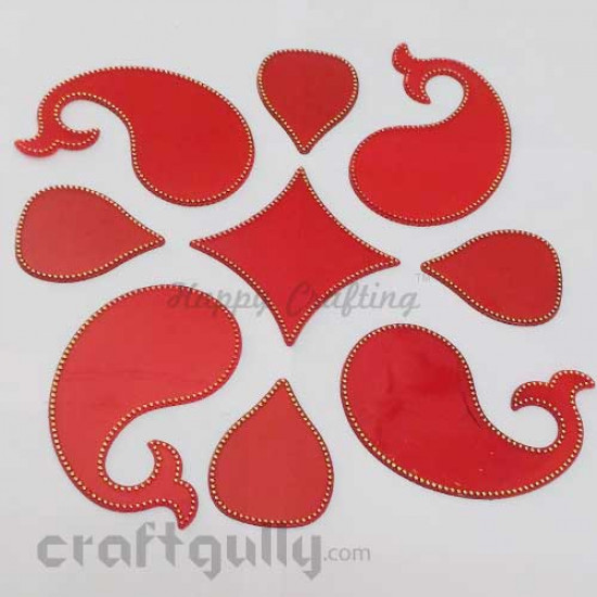 Acrylic Rangoli Base Blank #1 - Red