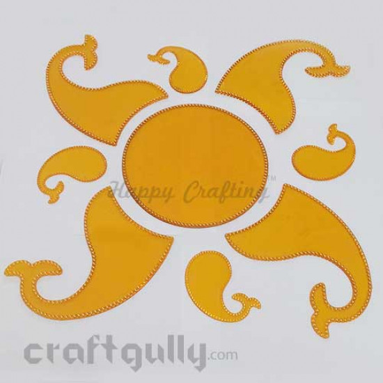 Acrylic Rangoli Base Blank #2 - Golden Yellow