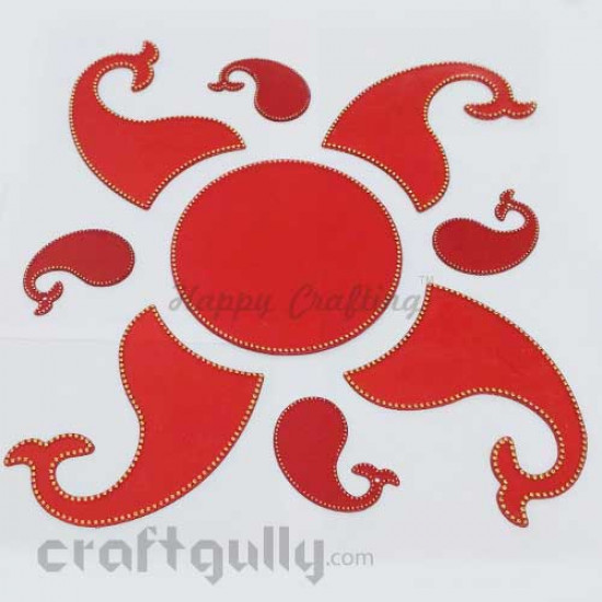 Acrylic Rangoli Base Blank #2 - Red Acrylic Rangoli Base Blank #2 - Red