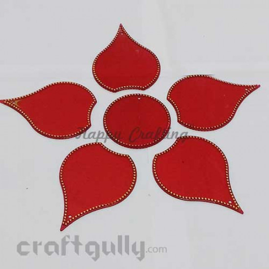Acrylic Rangoli Base Blank #5 - Red Acrylic Rangoli Base Blank #5 - Red