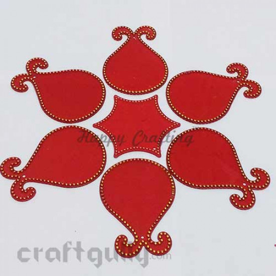 Acrylic Rangoli Base Blank #6 - Red