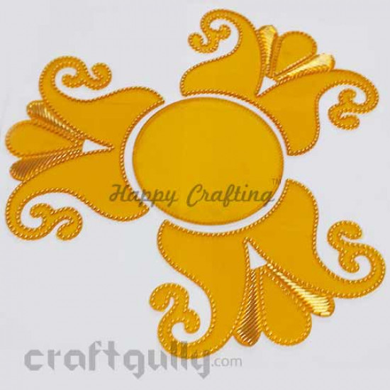 Acrylic Rangoli Base Blank #8 - Golden Yellow Acrylic Rangoli Base Blank #8 - Golden Yellow