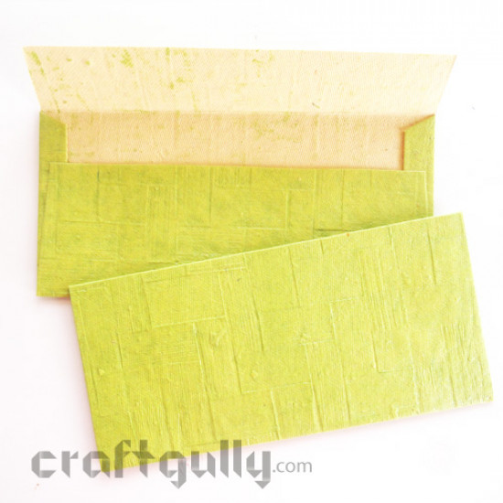 Shagun Envelopes - Handmade Textured Paper - Green (Pack of 5)