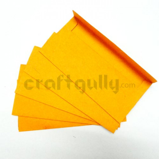 Shagun Envelopes - Handmade Textured Paper - Orange (Pack of 5)