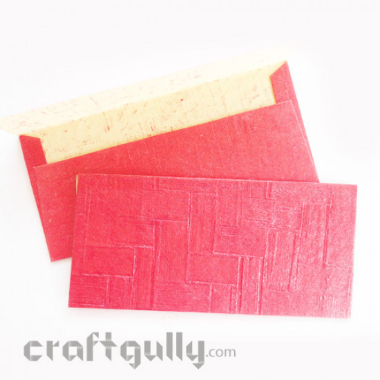 Shagun Envelopes - Handmade Textured Paper - Red (Pack of 5)