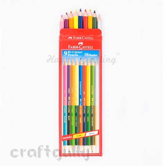 Faber-Castell 9 Bi-colour Pencils Pack - 18 shades