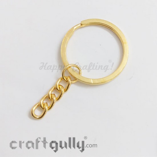 Keychain Rings #2 - Golden Finish - Pack of 5