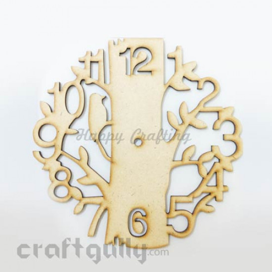 Laser Cut MDF - 145mm - Clock Face - Tree