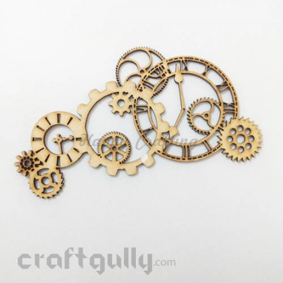 Laser Cut MDF - 112mm - Clock Gears