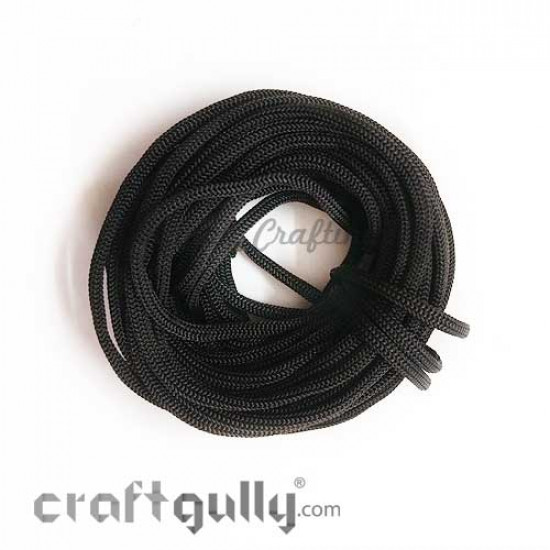 Cords 3mm Nylon - Macrame - Black - 10 meters