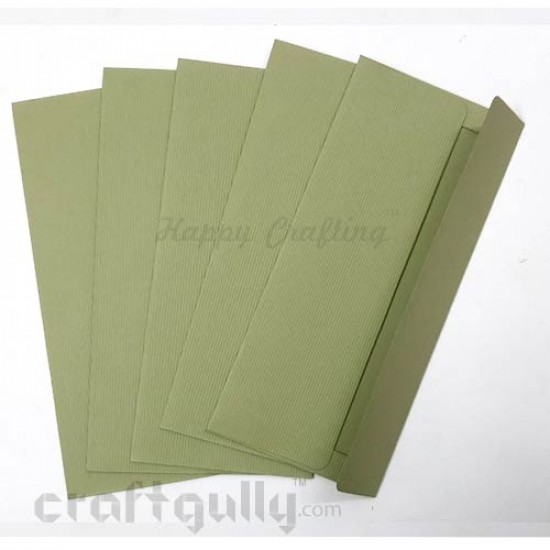 Shagun Envelopes 185mm - Textured Olive Green - Pack of 5