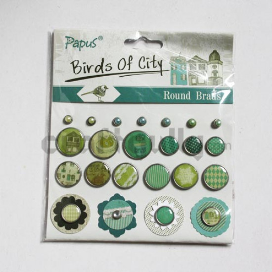 Brads - Assorted - Green