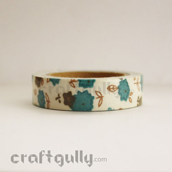 Fabric Tape #10 (Cream & Blue)
