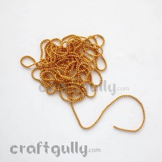Ball Chains 1mm - Golden - 9 Feet
