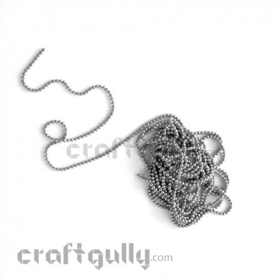 Ball Chains 1mm - Silver - 9 Feet