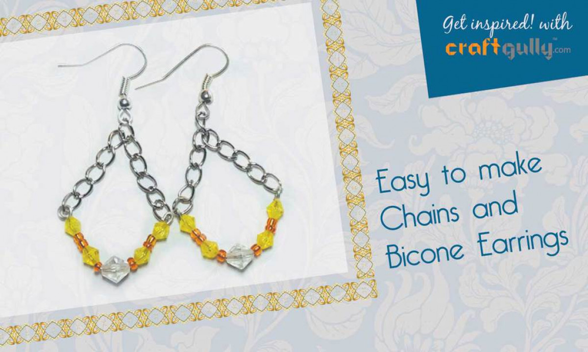Easy-to-Make Chain and Bicone Beads Earrings