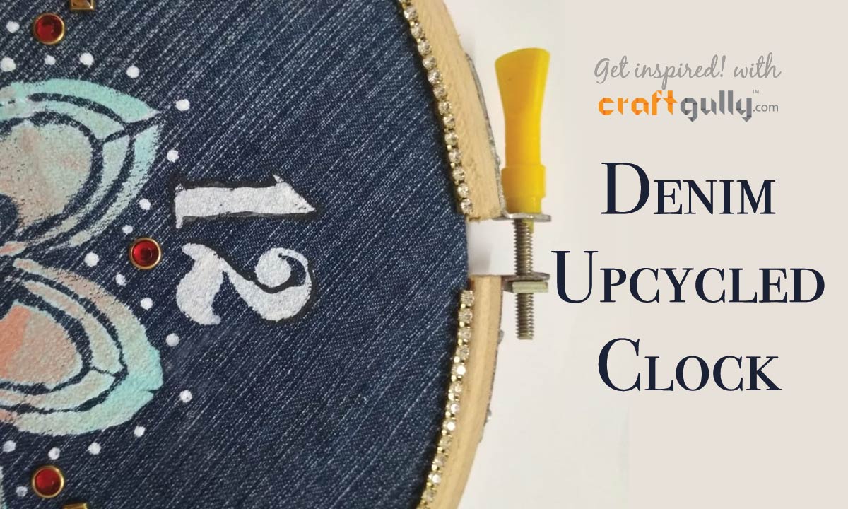 Denim Upcycled Clock