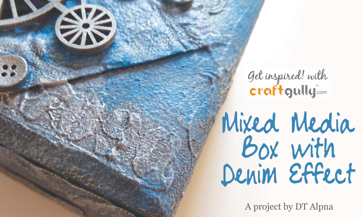 Mixed Media Box With Denim Effect
