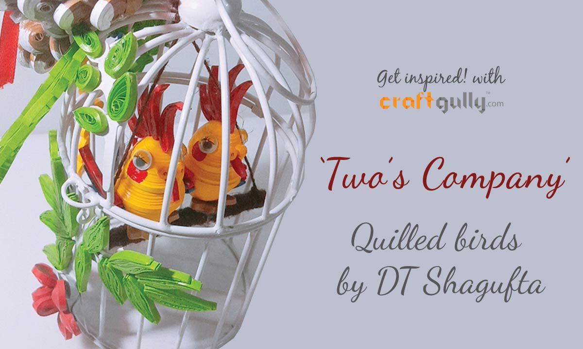 Quilled Birds In A Cage