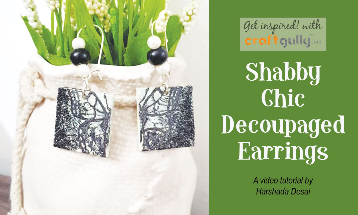 Shabby Chic Decoupaged Earrings