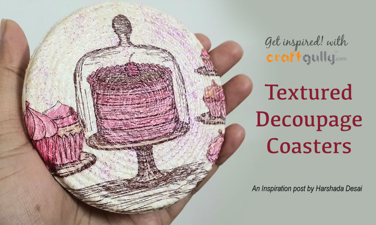 Textured Decoupage Coasters Textured Decoupage Coasters