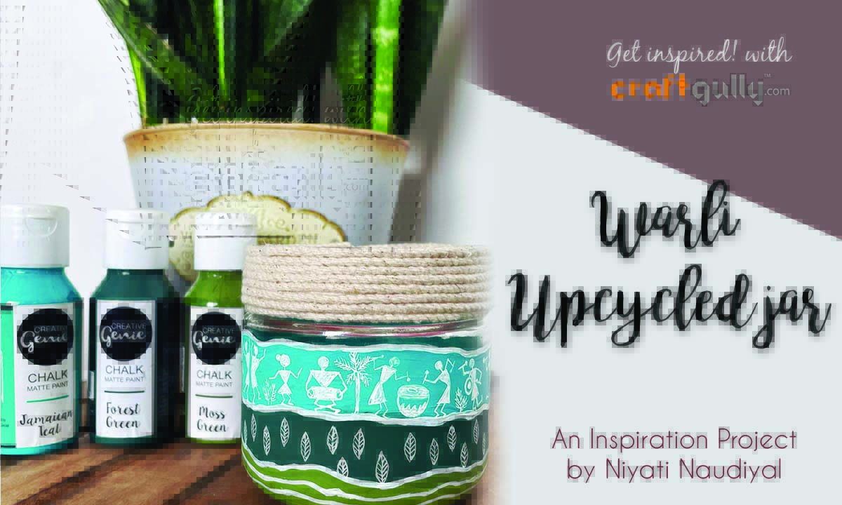 Warli Upcycled Jar Warli Upcycled Jar