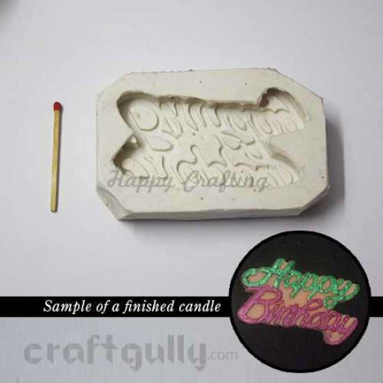 Candle Mould - Designer - Happy Birthday