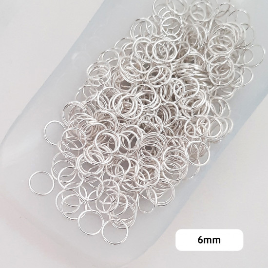 Jump Rings 6mm - 21g Silver Finish - 20 gms