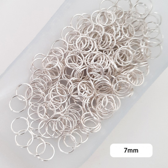Jump Rings 7mm - 21g Silver Finish - 20 gms