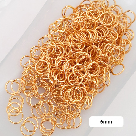 Jump Rings 6mm - 21g Golden Finish - 20 gms