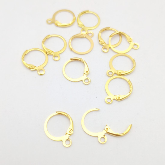 Earring Clasp 16mm Lever Back - Golden Finish - 6 Pairs