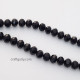 Glass Beads 8mm Rondelle Faceted - Black - 1 String