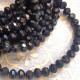 Glass Beads 8mm Rondelle Faceted - Black - 1 String