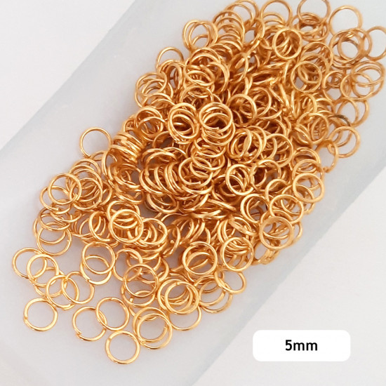 Jump Rings 5mm - 22g Golden Finish - 20 gms