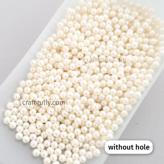 Acrylic Beads 2mm - Ivory Without Hole - 10gms