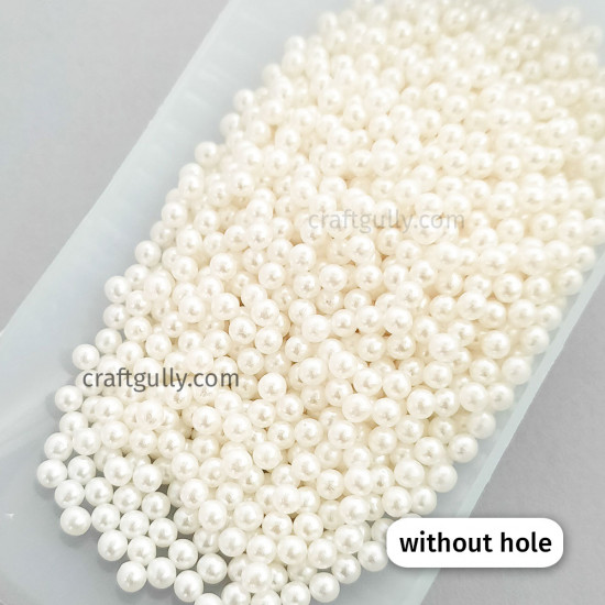 Acrylic Beads 2mm - Off White Without Hole - 10gms