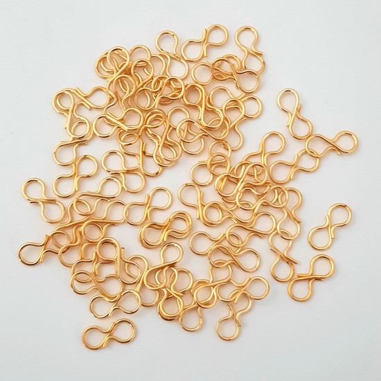 Clasps - Closed S Clasps 13mm - Golden - 20gms