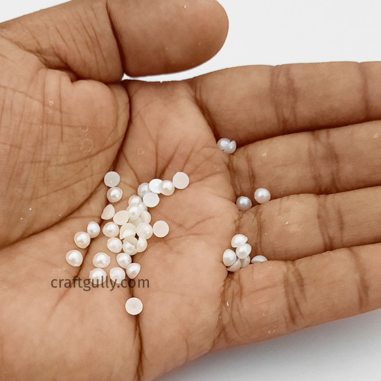 Flatback Pearls 4mm Round - Ivory - 20gms