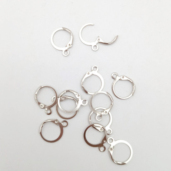 Earring Clasp 16mm Lever Back - Silver Finish - 6 pairs