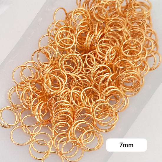 Jump Rings 7mm - 21g Golden Finish - 20 gms