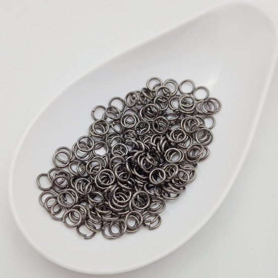 Jump Rings 4mm - Gun Metal Finish - 20 gms