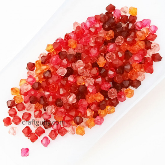 Spacer Beads 4mm - Acrylic Assorted #1 - 10gms