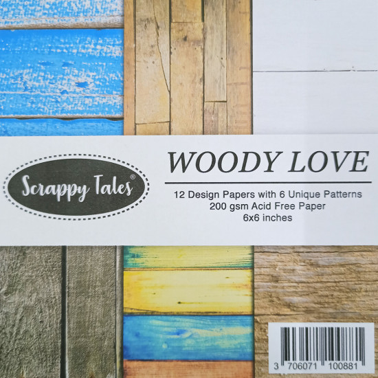 Pattern Papers 6x6 - Woody Love - Pack of 12