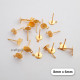 Earring Studs 8mm - Flat With Loops - Golden Finish - 25 Pairs